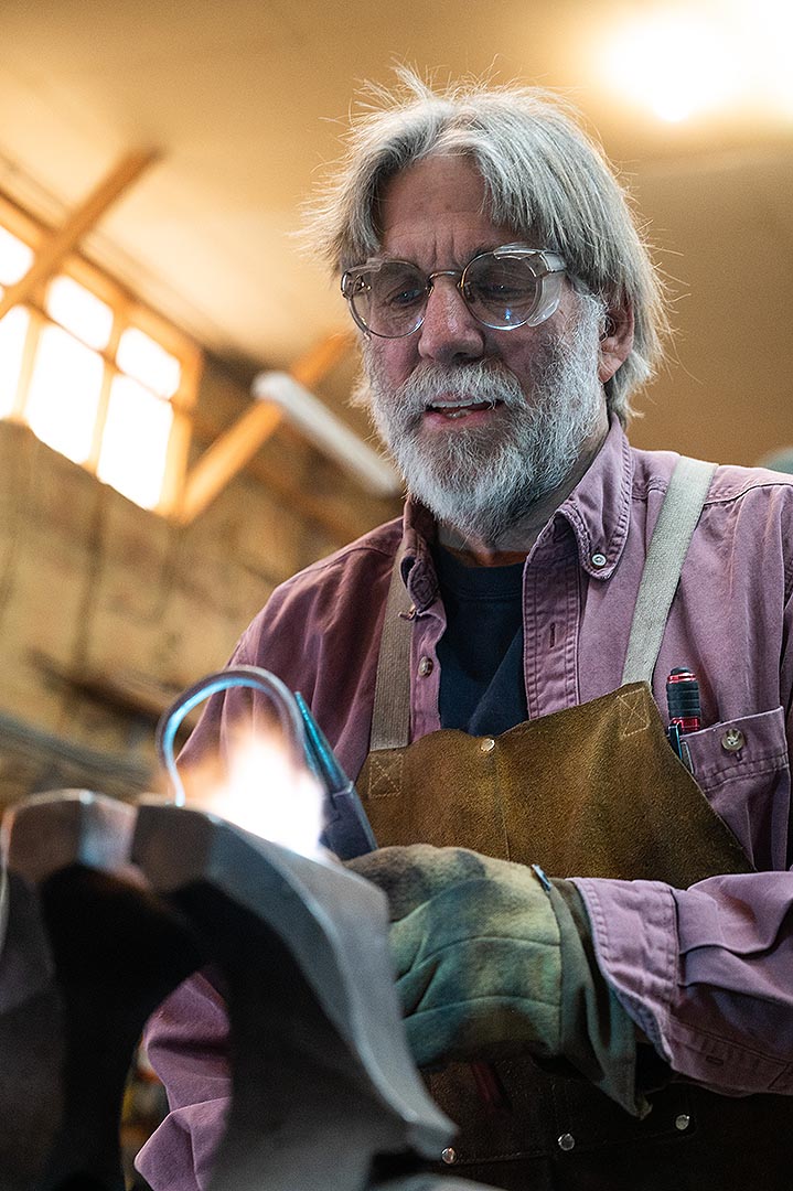 Glenn Gilmore, blacksmith, fireplace tools